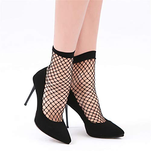 LALESTE Women Ankle Fishnet Socks Elastic Hollow Out Mesh Lace Net Socks For Dress and party Wear Multi Colors 5 Pairs4
