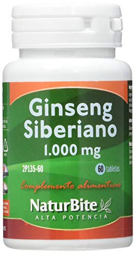 Naturbite Ginseng Siberiano 1000Mg. 60Comp 100 g Cover