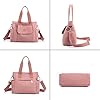 YANAIER Damen Handtasche Umhängetasche Multi Fach Shopper Schultertasche Wasserdicht Nylon Henkeltasche für Reisen Schule Arbeit Dunkelgrau #2