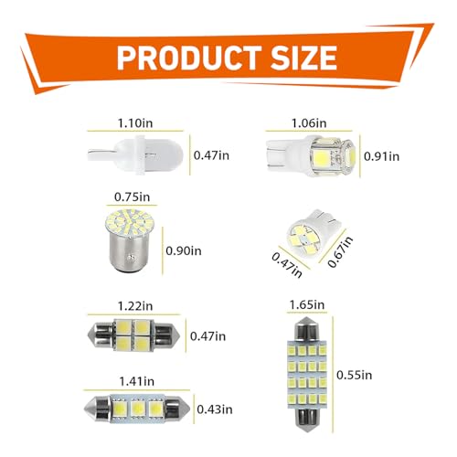 LED para interior de auto, 42 piezas, T10, blanco miniatura 2
