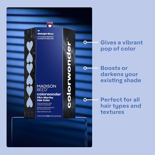 Image of Madison Reed ColorWonder Demi-Permanent Hair Color Kit - 2B Blue Black (Midnight Blues) | Vivid Blue Undertone, No Bleach Required, Ammonia-Free