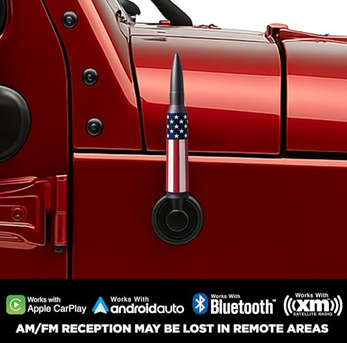 Image of 50 Cal Badass Bullet Antenna Fits Jeep Wrangler JK & JL from (2007 for Jeep Wrangler & Gladiator Accessories - Car Wash Safe & Anti Thelf Design - Ditch The Whip & Upgrade Your Jeep