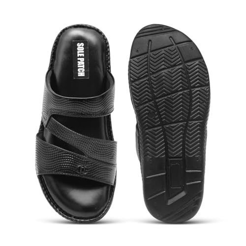 Image of Solepatch Men's Synthetic Leather Lightweight Comfortable Indoor Outdoor Daily Use Casual Slipper
