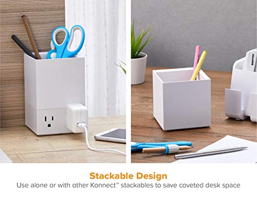 Image of Bostitch Office Konnect Pencil Cup Desk Organizer, Pen Cup, White (Pack of 12)