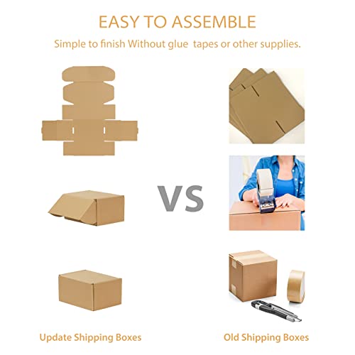 Trwcrt Shipping Boxes 6X4X3 Set Of 20, Corrugated Cardboard Box For Packing Small Business, Brown #TOP5