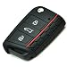Produktbild Runfon Seat Leon 5F Key Cover Silikon Schlüssel Hülle - Autoschlüssel Hülle Schlüsselcover Klappschlüssel PREMIUM 100% Neu SCHWARZ