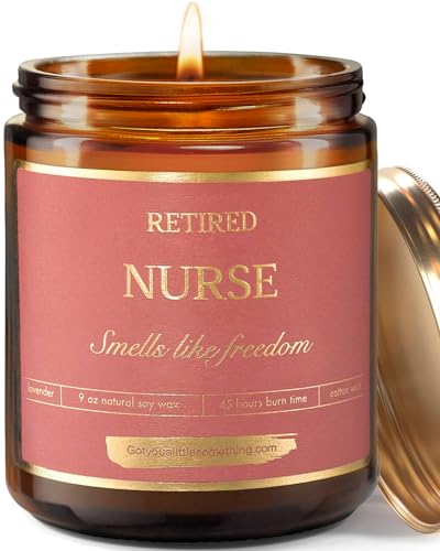 Nurse Retirement Gift - Scented Candle for Retired Nurses, Unique Registered Nurses Week Gift for Women, Farewell Appreciation for Retiring RN, LPN, Happy Retirement Presents for Coworker