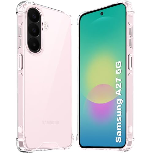 Image of TheGiftKart Crystal Clear Back Cover Case for Samsung Galaxy A27 5G | 360 Degree Protection | Shock Proof Design | Transparent Back Cover Case for Samsung Galaxy A27 5G (PC & TPU, Transparent Bumper)