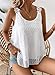 Falechay Spaghetti Strap Tank Top Petite Summer Tops Sleeveless White Eyelet Swiss Dot Tank Top for Women Lace Bohemian Womens Shirts Crew Neck Womens Fall Flowy Blouses Loose Tunic Tops L