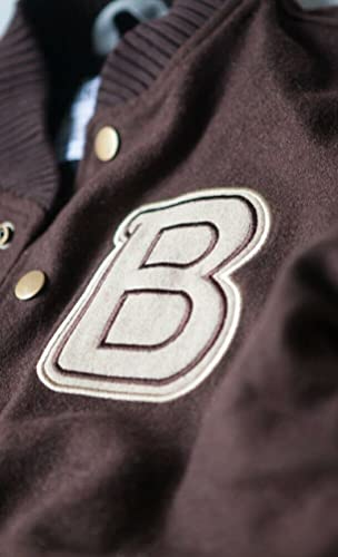 Bomber Jacket Men/Women | Varsity Jacket Men | Brown Hotline Miami Letterman Jacket Made of Wool3