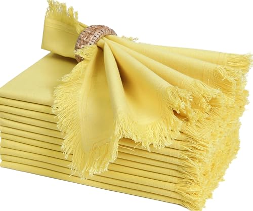 Servilletas de Tela de Algodón Set x12 18x18 Pulgadas Amarillo miniatura 2