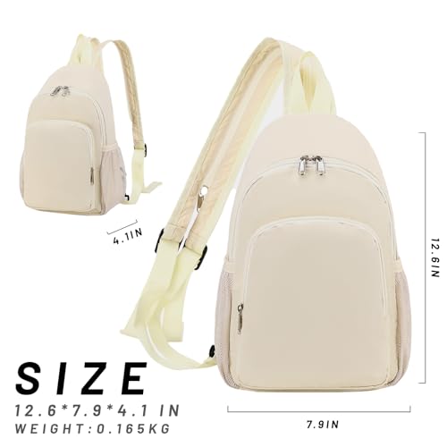 Mochila Sling Convertible para Senderismo Beige miniatura 3
