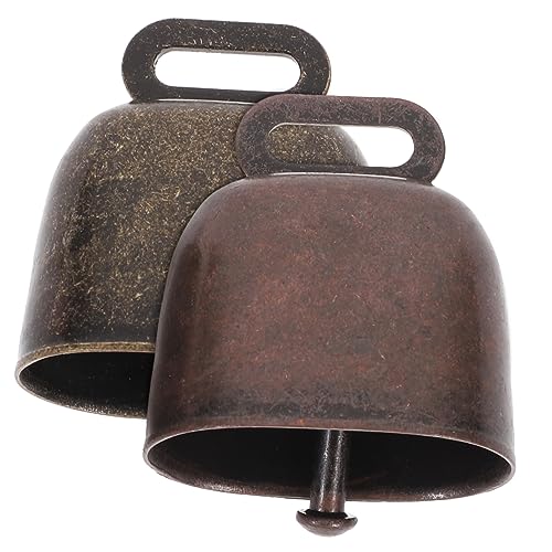 Gogogmee 2 Pcs Farming Bell Accessories Door Bell Cat Bell Goat Collars with Bells Cow Bells with Wrist Strap Sheep Bell Dog Collar Dog Grooming Table Dog Bells Small Cowbells Garden Bells