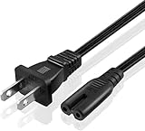PowerHOOD UL Listed 5ft Long AC Power Cord Compatible with S.M.S.L SMSL SU-6 SH-6 SAP-1 D-6 SU6 SH6 SAP1 D6 Desktop Mini Hi-Fi Headphone AMP Amplifier LDAC Audio DAC Decoder 5 Feet/1.5m Power Cable