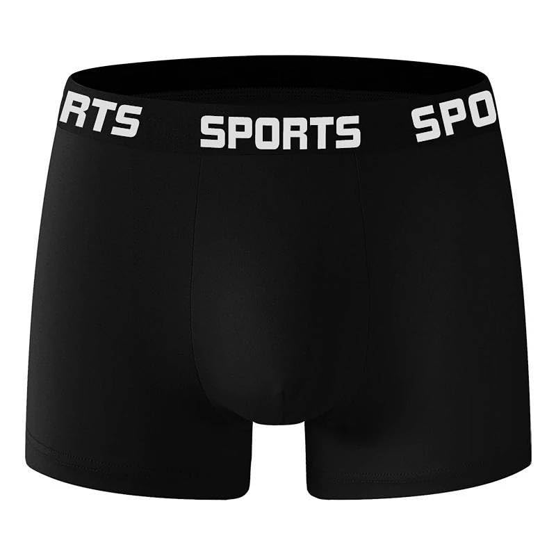 Men's Performance Boxer Briefs Moisture-Wicking Athletic Underwear for Gym Running Quick Dry Black