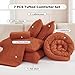 Andency King Size Comforter Set Burnt Orange - 7 Pieces Bed in a Bag King Boho Terracotta Bedding Comforter Sets, Rust Tufted Bed Set with Comforter, Sheets, Pillowcases & Shams
