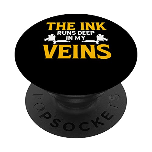 Tattoo Artist Job Art Lovers Tattoo Gun Inks Tattooist PopSockets Swappable PopGrip, Black