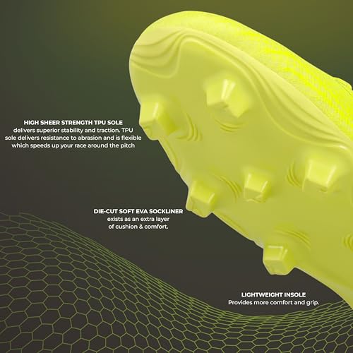 Image of Nivia Carbonite 7.0 Football Stud for Men, TPU Sole with Synthetic Leather Upper, Die Cut Lightweight Insole, Ideal for Soft and Hard Grassy Ground Surfaces