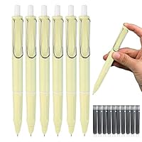 AUAUY Intrekbare vulpen, 6 stuks navulbare inkt schrijfpennen 0,38 mm, zachte antislip grip met 24 stuks inktzak, glad schrijven, schilderen, school AUAUY Intrekbare vulpen, 6 stuks navulbare inkt schrijfpennen 0,38 mm, zachte antislip grip met 24 stuks inktzak, glad schrijven, schilderen, school