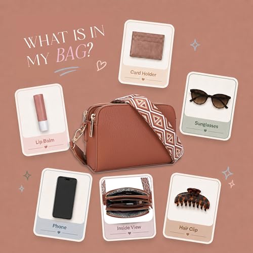 Image of Mali+Lili Crossbody Bag for Women Shoulder Bag for Women with Web Strap Camera Bag Handbag for Travel, Work