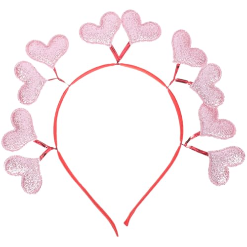 Ciieeo Diadema Forma de Corazón Rosa de Fieltro para San Valentín, Accesorio Cabello Excelente Elasticidad y Diseño Llamativo para Fiestas y Celebraciones