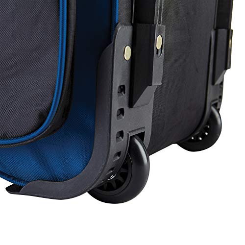 Travelers Club Xpedition 30 Inch Multi-Pocket Upright Rolling Duffel Bag, Neon Blue, 30-Inch