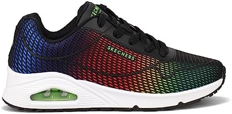Amazon.com | Skechers Women's UNO-Eye CATCHING Sneaker, Black KPU Hot Melt  Mulit Colored Jersey, 11 | Fashion Sneakers
