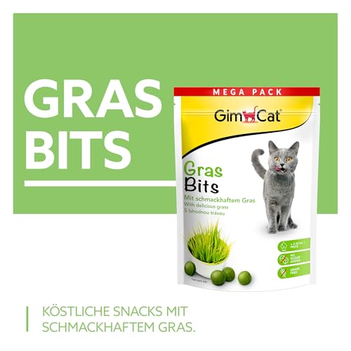 GimCat Gras Bits - Getreidefreier und vitaminreicher Katzensnack mit echtem Gras - 1 Beutel (1 x 425 g) – Bild 3