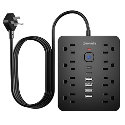 Bawmwim Surge Protector Power Strip, 8 Outlets(...