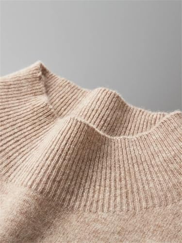 Men Mock Neck Wool Pullover Sweater Solid Soft Warm Cashmere Sweater Merino Wool Tops2