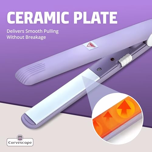 Image of Mini Hair Straightener & Curler, Portable Travel Flat Iron with Ceramic Tourmaline Plates, Compact & Lightweight for Quick Styling, Ideal for Teens and Adults