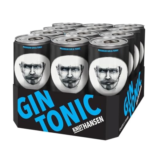 KNUT HANSEN GIN TONIC | Erfrischend und trinkfertig für unterwegs | Hergestellt aus KNUT HANSEN DRY GIN und selbst hergestelltem TONIC | 10% vol. | 12 x 250ml Dose