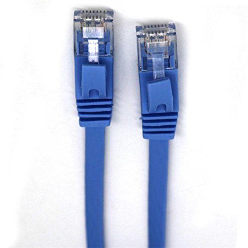 1M/2M/3M/5M/10M/15M/20M RJ45 CAT6 Ethernet Network LAN Cable Flat UTP Patch Router Interesting Lot ,Tuscom (1M, Blue)