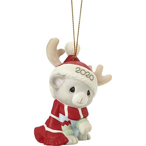 Precious Moments 201007 I’m Feline Festive 2020 Dated Cat Bisque Porcelain Ornament, Multicolored #TOP2