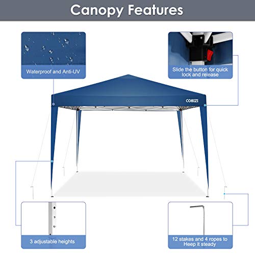Image of COBIZI 10x20 Pop up Canopy Tent for Parties, Carry Bag,6 Walls,4 Sandbags P