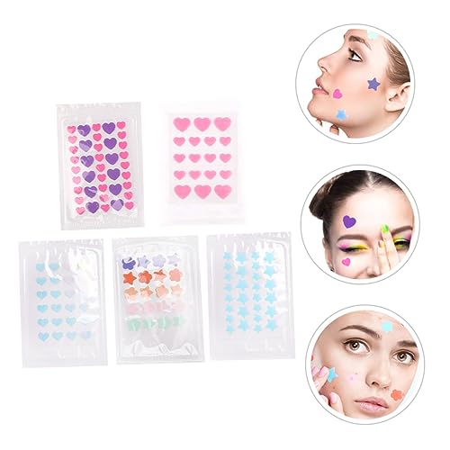 BIUDECO 5 Folhas Remendos Removedores De Verrugas Pontos De Acne Estrela Manchas De Espinha De Acne