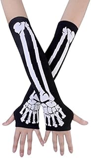 JISEN Women Punk Winter Arm Warmer Knitted Stretchy Soft Fingerless Gloves