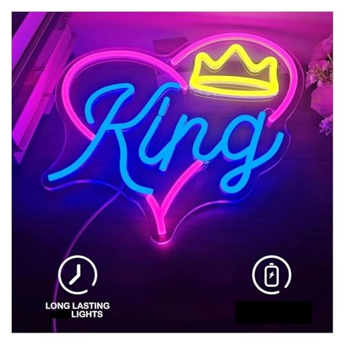 Lampe au néon King avec interrupteur à intensité variable pour déco murale LED - 4