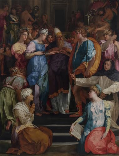 Peintures le Mariage de la Vierge Rosso Fiorentino Décoration de Bureau Élégante 60x90