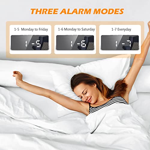 Jxtz Digital Alarm Clock, Led Alarm Clocks Bedside With Temperature, Usb/Battery Powered Bedside Clock With 2 Adjustable Brightness, Snooze, Voice Control, Date, Time, For Makeup Home Travel #TOP4