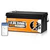 ECO-WORTHY 280AH 12V LiFePO4 Lithium Bluetooth Battery with Low-Temp Protection, Built-in BMS, 3584Wh Energy for Off-Grid, Solar System, Camping, Trolling Motor, RV