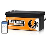ECO-WORTHY 280AH 12V LiFePO4 Lithium Bluetooth Battery with Low-Temp Protection, Built-in BMS, 3584Wh Energy for Off-Grid, Solar System, Camping, Trolling Motor, RV