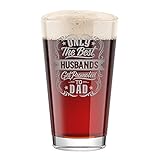 BAD BANANAS New Dad Gifts for Men - Only The Best Husbands Get Promoted to Dad 16 oz Beer Pint Glass - Funny Dad To Be Gifts for First Time Dads