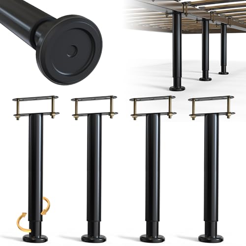 YUEYIN 4Pcs Bed Frame Support Leg, Adjustable 14' to 23.6', Increase Under-Bed Storage Space, Extra...