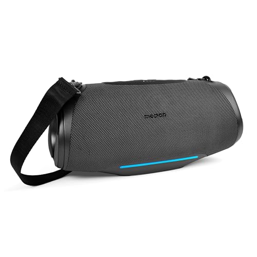 MEDION P61762 tragbarer Bluetooth Lautsprecher (Akku, Bass Boost, Musikbox, RGB Lichteffekte, IPX7 Wasserschutz & robust...