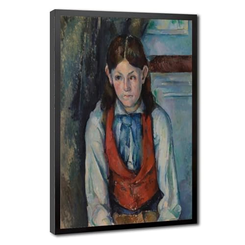 Cadre à suspendre Cézanne garçon gilet rouge impression haute définition
