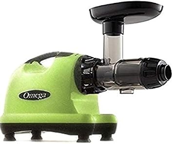Omega J8006 Nutrition Center Quiet Dual-Stage Slow Speed Masticating Juicer Creates Continuous Fresh Healthy Fruit and Vegetable Juice at 80 Revolutions per Minute High Juice Yield, 150-Watt, Green