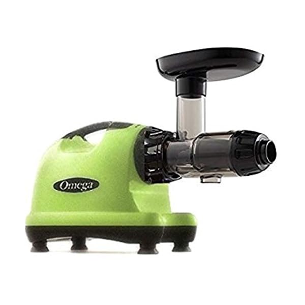 Omega J8006 Nutrition Center Quiet Dual-Stage Slow Speed Masticating Juicer Creates Continuous Fresh Healthy Fruit and Vegetable Juice at 80 Revolutions per Minute High Juice Yield, 150-Watt, Green
