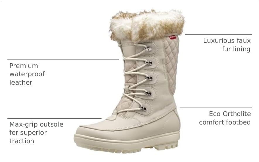 Image of Helly Hansen Womens Garibaldi VL Insulated Winter Boots | Insulated Waterproof Nubuck Leather, Faux Fur Lined, Eco Ortholite Comfort Footbed, Max-Grip Outsole