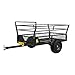 Gorilla Carts Heavy-Duty ATV Trailer, 25 Cu Ft Large Bed, 1400 lb Load Capacity, Black – Towable Steel Utility Dump Cart with 3-in-1 Tailgate and Removable Sides for Farm, Yard & Outdoor Hauling Work